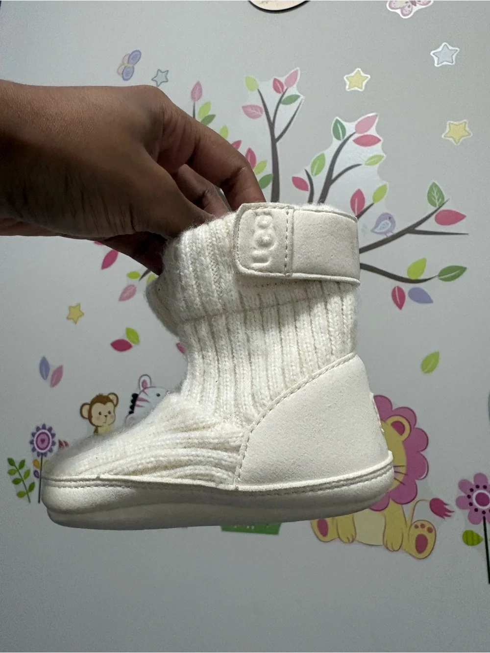 Baby UGG Cream Knit Ankle Boots
